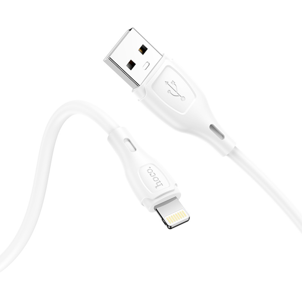 Зарядний шнур Lightning  Hoco X61 Ultimate silicone (Білий)-1