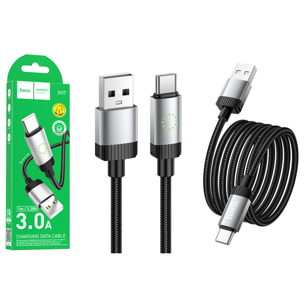 USB cable HOCO X117 Type-C (1m) /31 (Black)-0