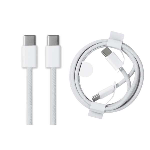 USB cable  Woven Type-C/Type-C (60W) (White)-0