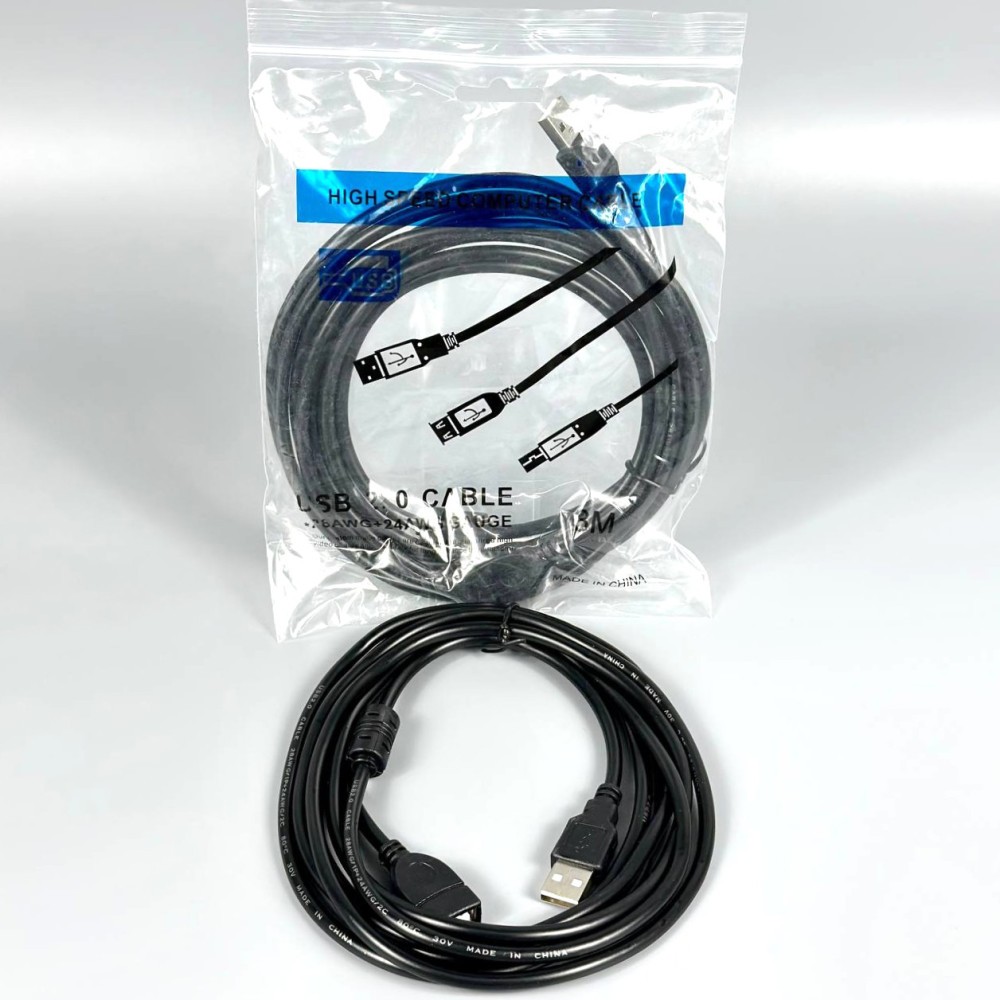 Кабель подовжувач USB 2.0 AM/AF 3m (Чорний)-0