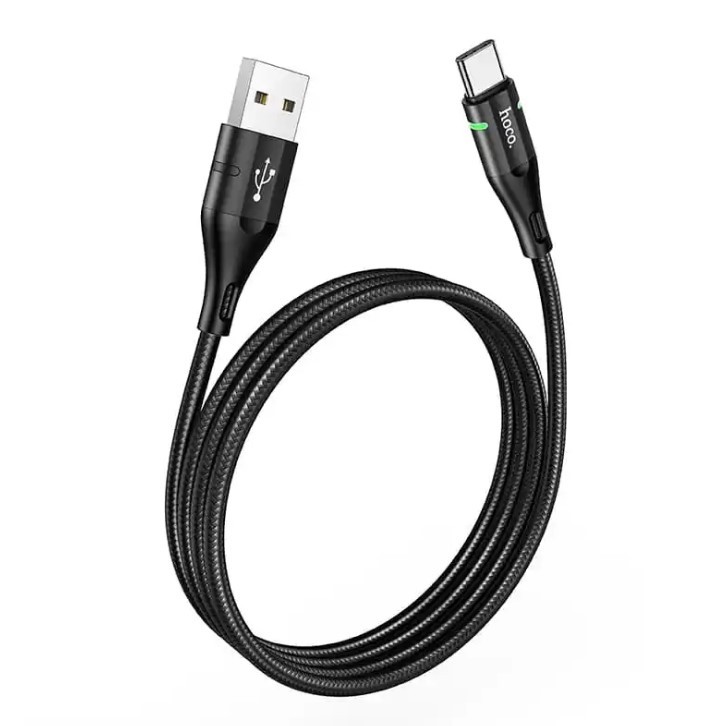 Кабель Type-C 3A Hoco U93 Shadow 1.2m чорний-1