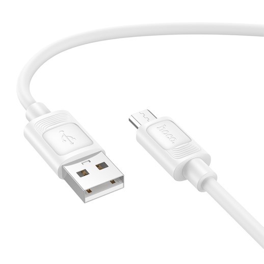 Кабель USB Hoco X122 Silicone Micro 2.4A  (Білий)-1