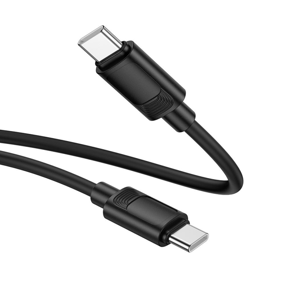 Кабель USB Hoco X122 Silicone Type-C to Type-C 60W (Чорний)-1