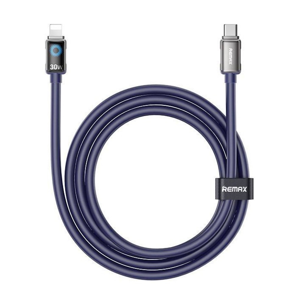 Кабель Remax CB19 Illumine  Zinc Alloy Ambient Light Type-C to Lightning 30W 1.2 m (Чорний)-1