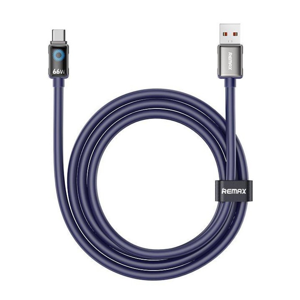 Кабель Remax CB19 Illumine  Zinc Alloy Ambient Light Type-C 66W 1.2 m (Чорний)-1