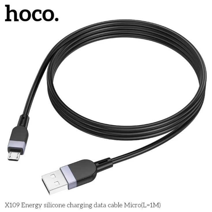 Кабель Hoco X109 Silicone для Micro 2.4A 2m (Чорний)-2