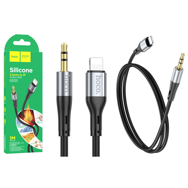 AUX Cable HOCO UPA22 (Lightning to 3.5 mm) (Black)-0