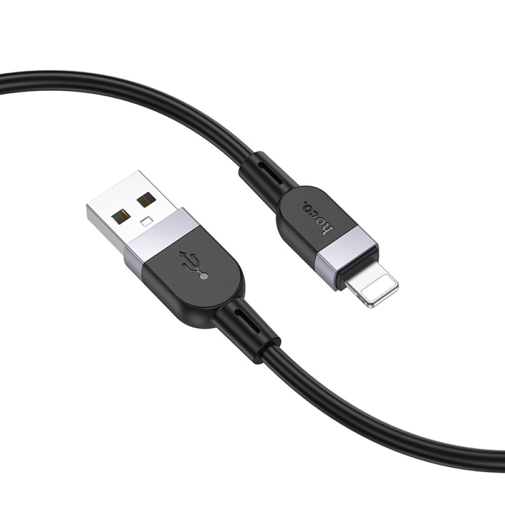 Кабель Hoco X109 Silicone 3 метри для Lightning 2.4A (Чорний)-2