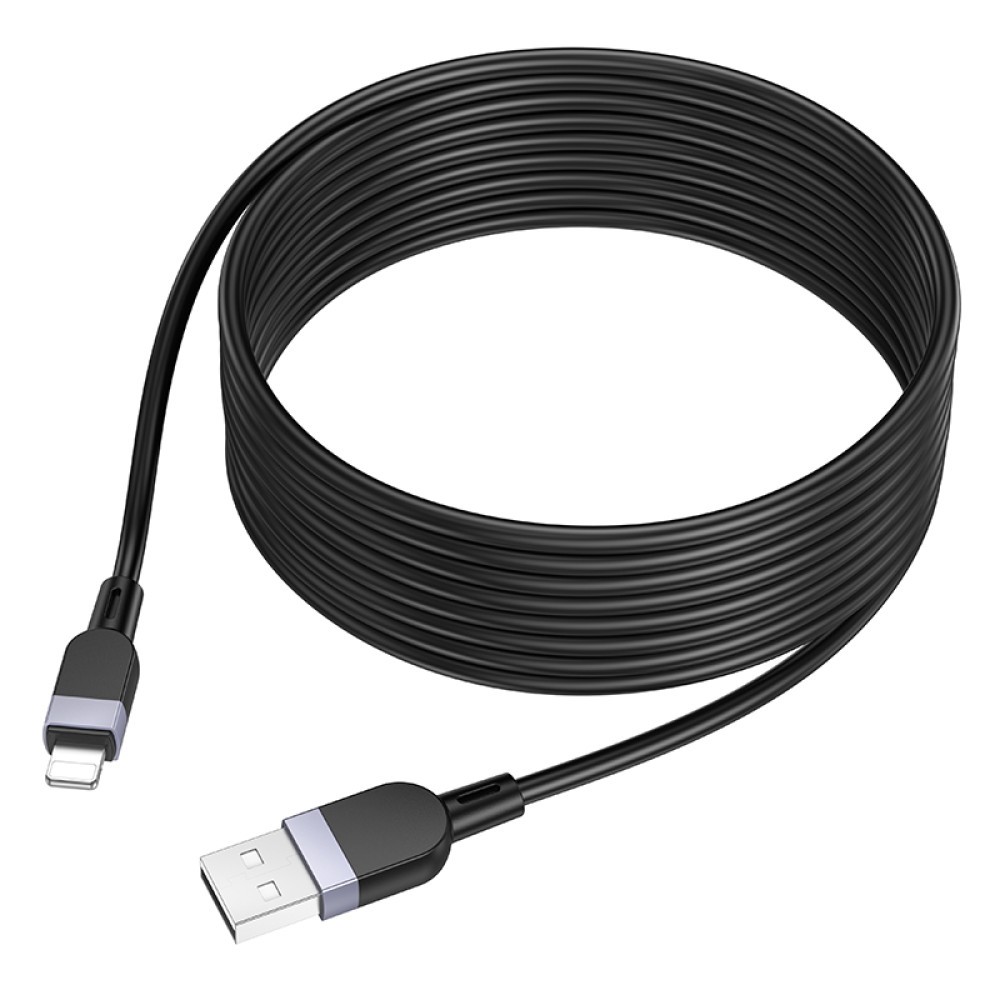 Кабель Hoco X109 Silicone 3 метри для Lightning 2.4A (Чорний)-3