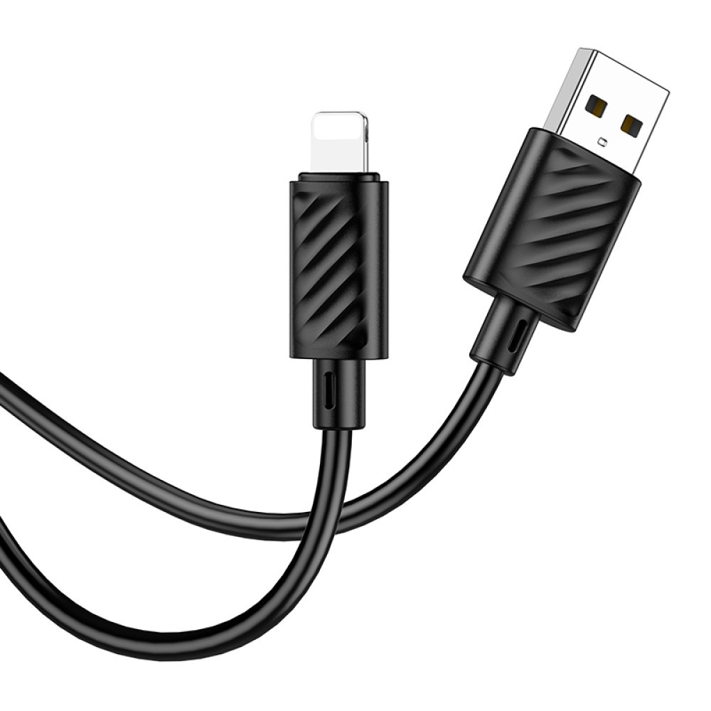 Зарядний шнур Hoco X88 Gratified charging data cable для Lightning 2,4A 2m Black-1