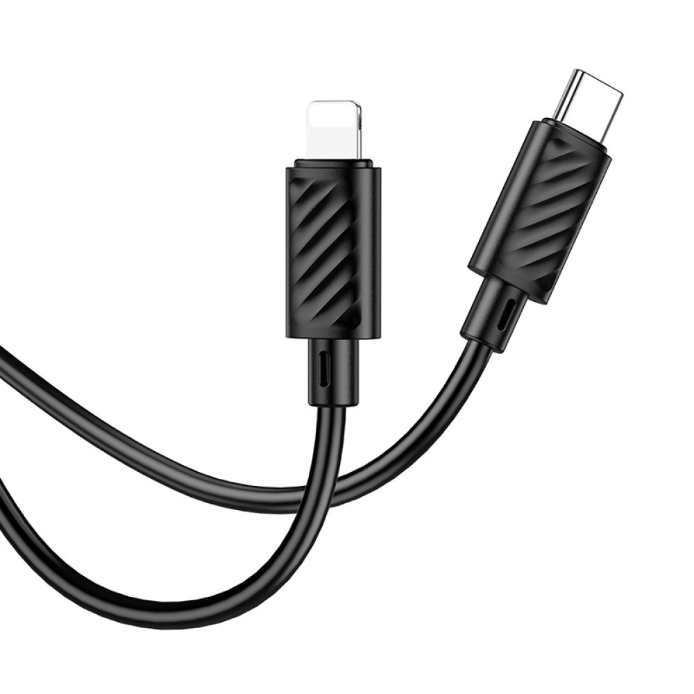 Зарядний шнур Hoco X88 Gratified charging data cable Type-C to Lightning 2,4A 2m Black-1