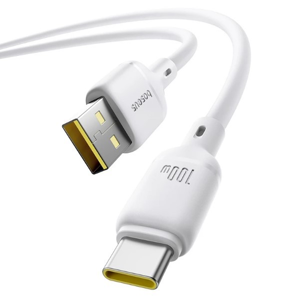 Кабель Baseus Silky Series OS Fast Charging USB to Type-C 100W (2m) (P10377703) (Білий)-0