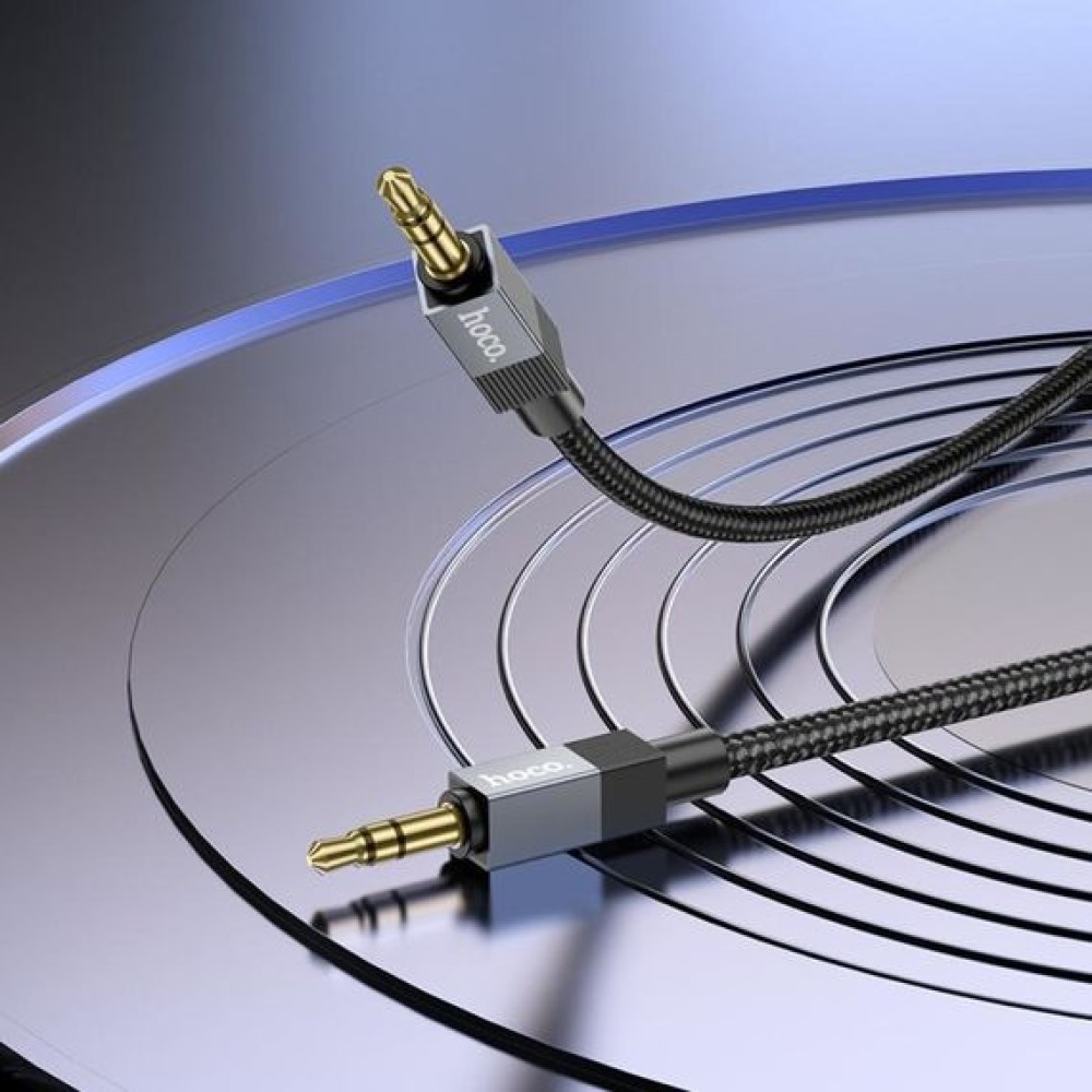 AUX Hoco UPA32 Clever 3.5mm male to 3.5mm male 1m (Чорний)-3