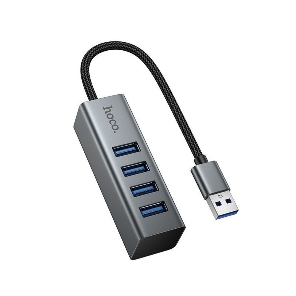 USB-хаб Hoco HB1B 4-in-1 converter(USB to USB3.0*4) Gray-1