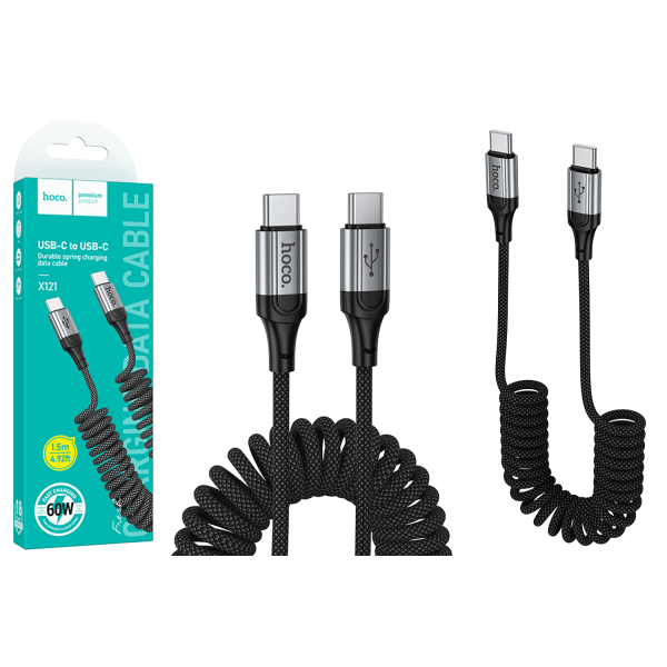 USB cable HOCO X121 (Type-C/Type-C) (1,5m) 60W /31 (Black)-0