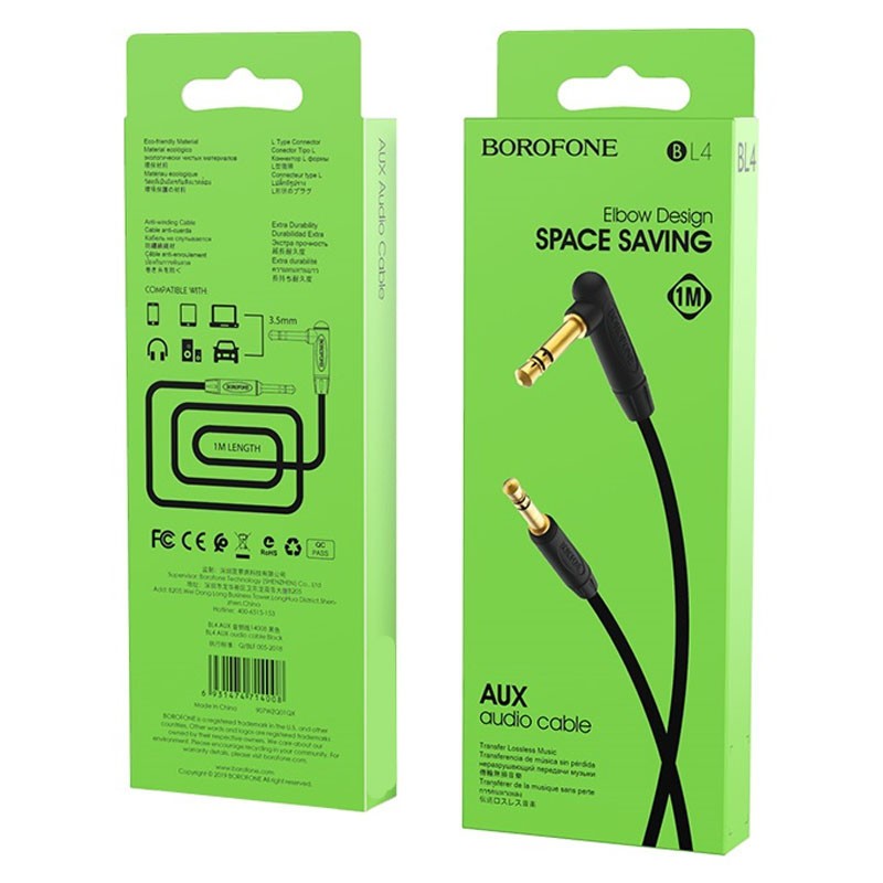 AUX-Кабель BOROFONE BL4  3.5mm 1m black-0