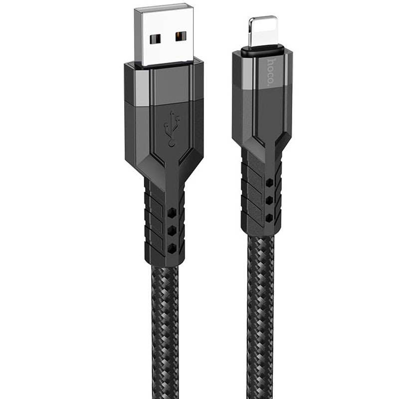 Кабель Hoco U110 USB to Lightning (1.2 m)  (Чорний)-1