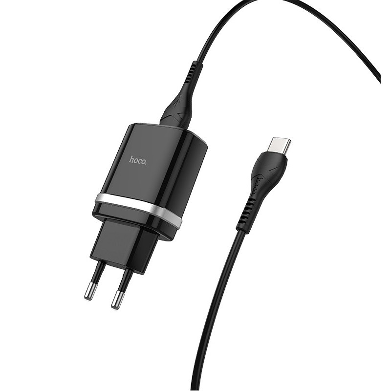 Зарядний пристрій HOCO C12Q Smart QC3.0/1USB/3A+Type-C Black-0