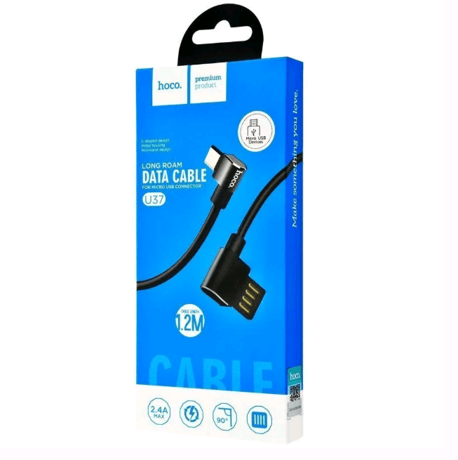 Кабель HOCO U37 Long roam charge Micro 1.2m Black-0