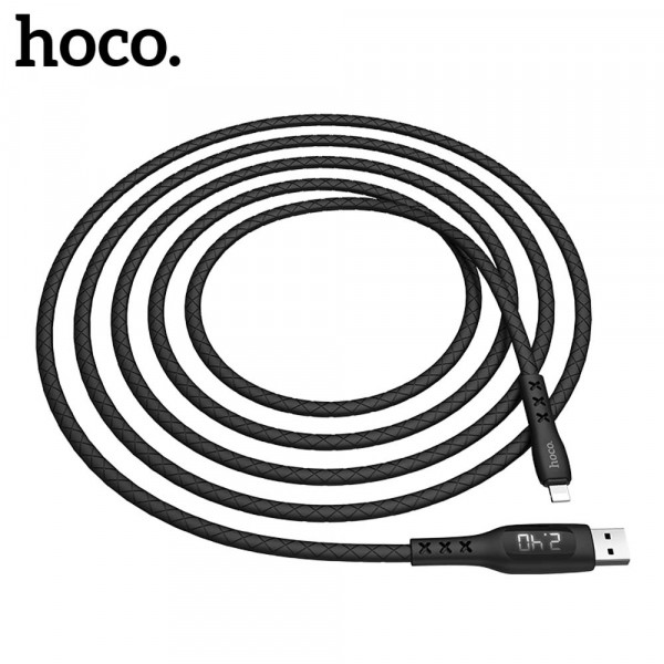 Кабель HOCO S6 Sentinel Charging Data Cable with Timing Display for Lightning Black-0