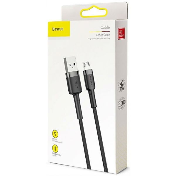 Кабель Baseus Cafule MicroUSB 2.0A (3m) сіро-чорний-1