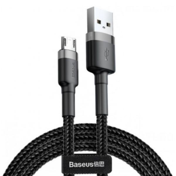 Кабель Baseus Cafule MicroUSB 2.0A (3m) сіро-чорний-0