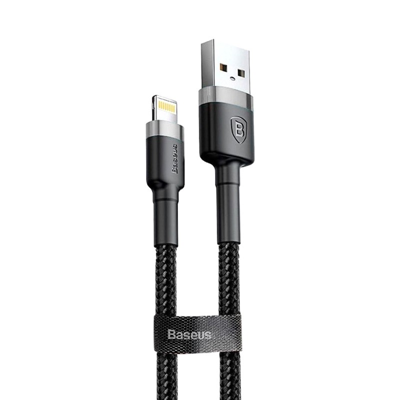 Кабель Baseus Cafule Lightning 2A (3m) сіро-чорний-0