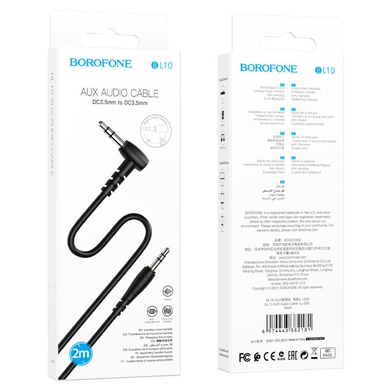 AUX-Кабель Borofone BL10 (2m) 2m black-0