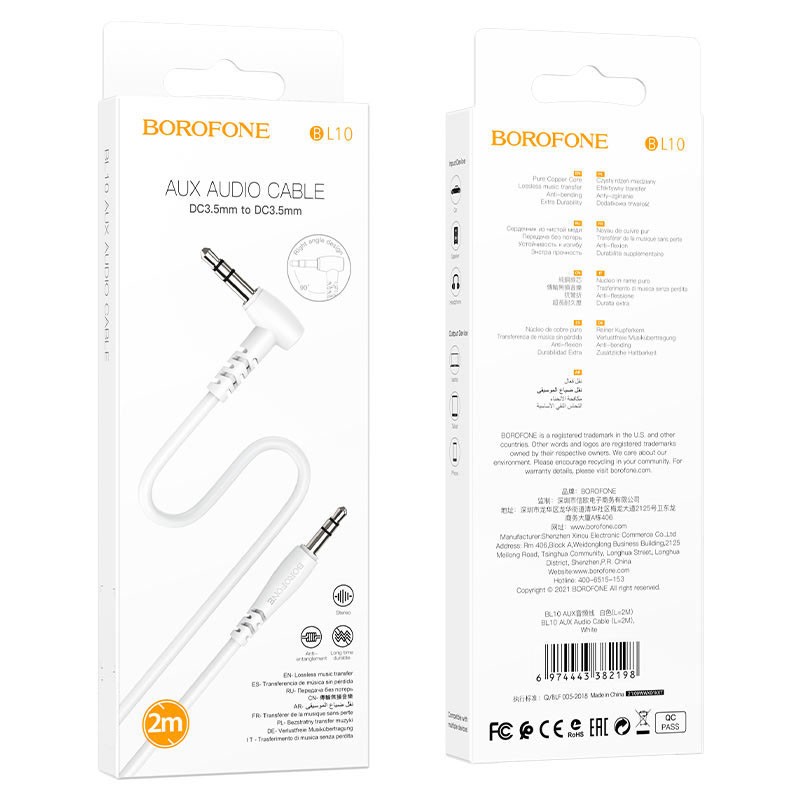 AUX-Кабель Borofone BL10 (2m) 2m white-0