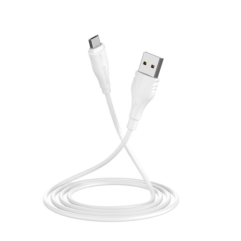 Кабель Borofone BX18  USB to MicroUSB (3m) (Білий)-1
