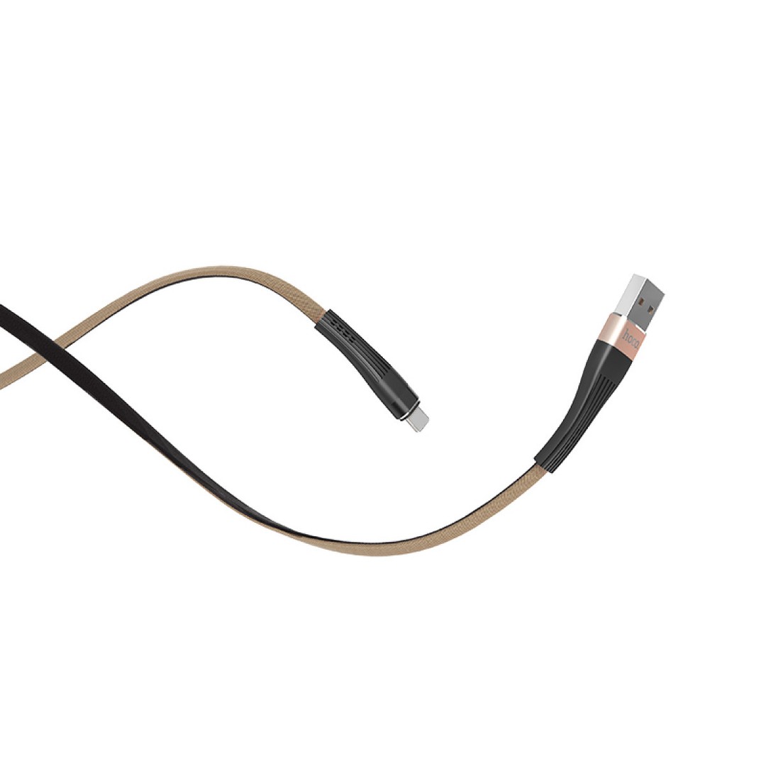 Кабель Lightning Hoco U39 Slender charging чорно-золотий-0
