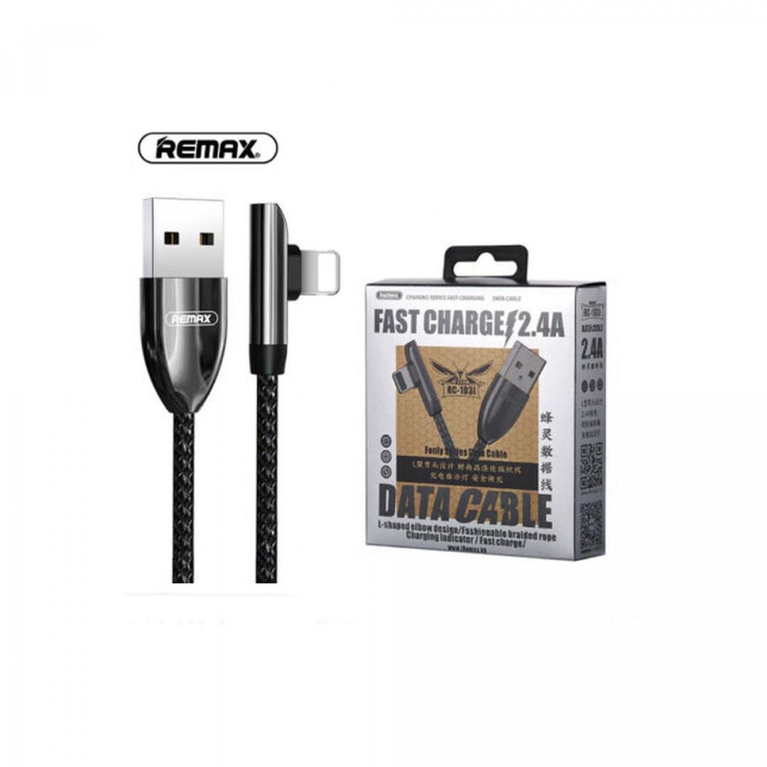 Кабель Lightning Remax RC-103 Fonly Series 2.4A чорний-0