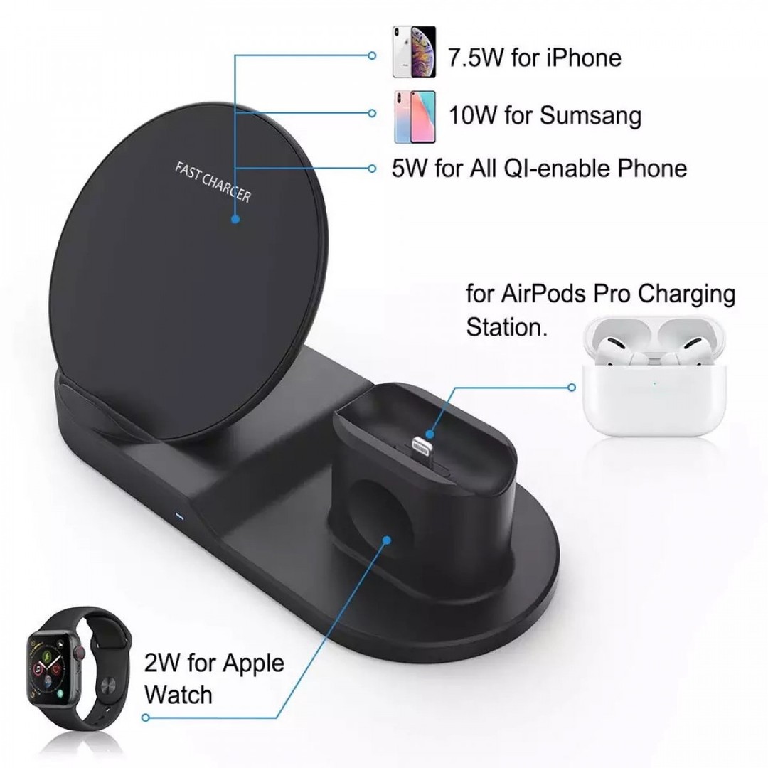 Зарядний пристрій 3in1 AP2507 для iPhone/Apple Watch/AirPods-3