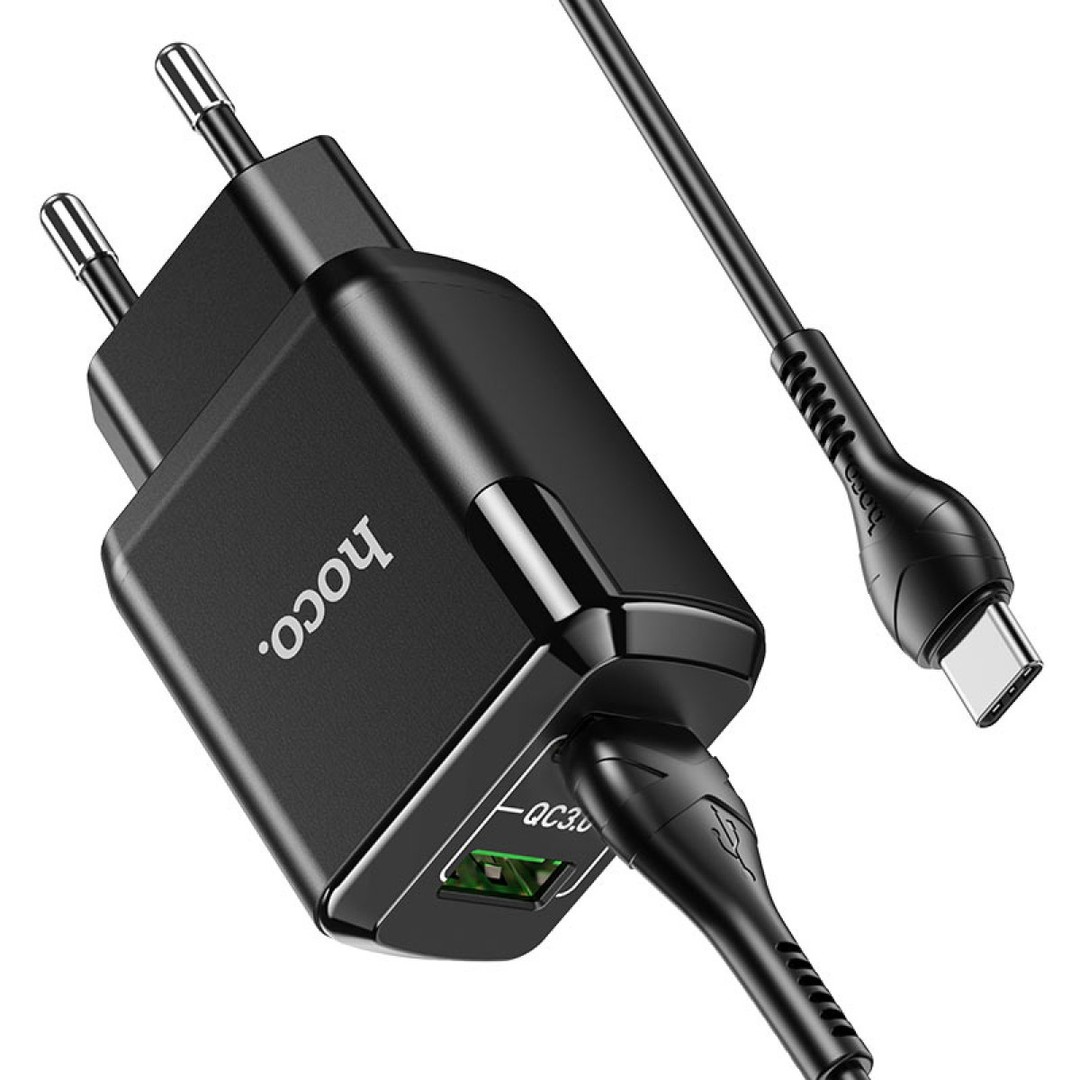 Зарядний пристрій Hoco N6 Charmer 2USB 3A QC3.0 Type-C 18W-2