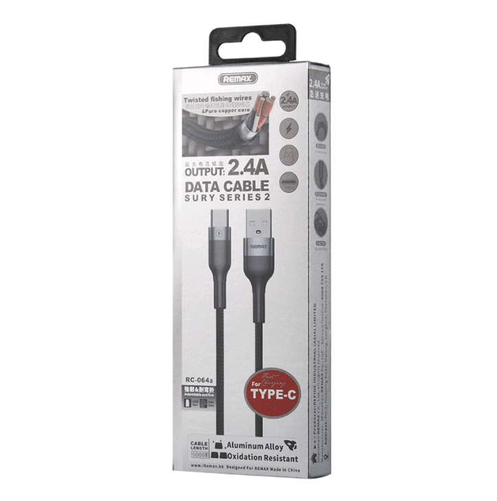 Кабель USB Remax RC-064a Type-C сірий-0