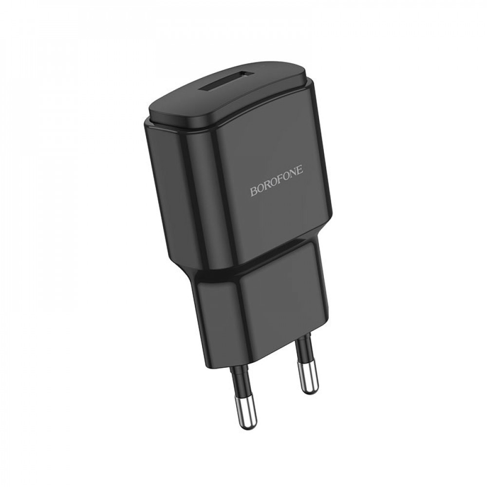 Адаптер Borofone BA48A Orion single 1USB 2.1A EU чорний-0