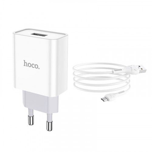 Зарядний пристрій Hoco C81A Asombroso single Micro 1USB 2.1A білий-1