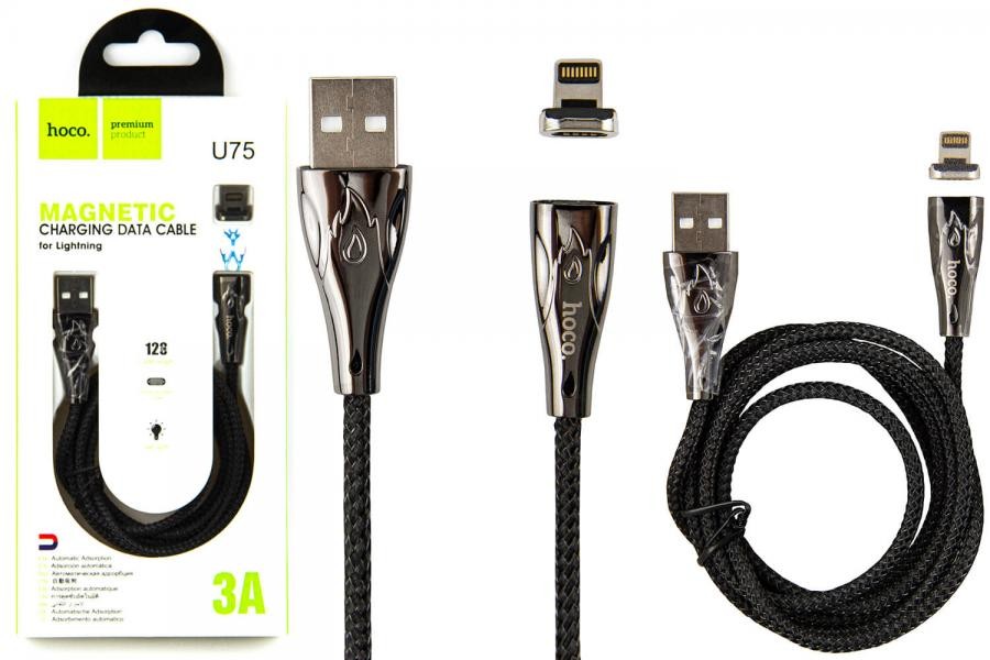 Кабель USB Magnet HOCO U75 Lightning (1.2m) чорний-0