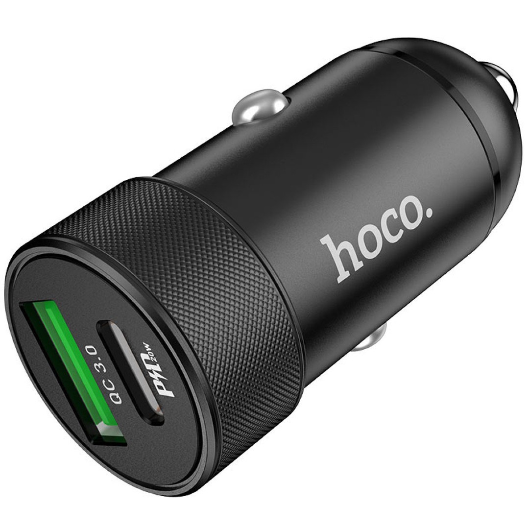 Авто адаптер Hoco Z32B Speed up 2USB PD20W+QC3.0 Швидка зарядка+ Led дисплей-1