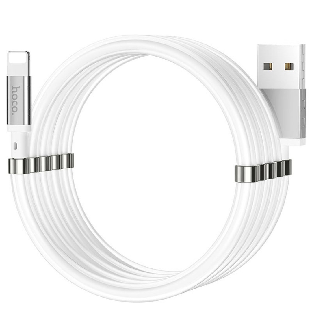 Кабель Lightning Hoco U91 Magic magnetic білий-1