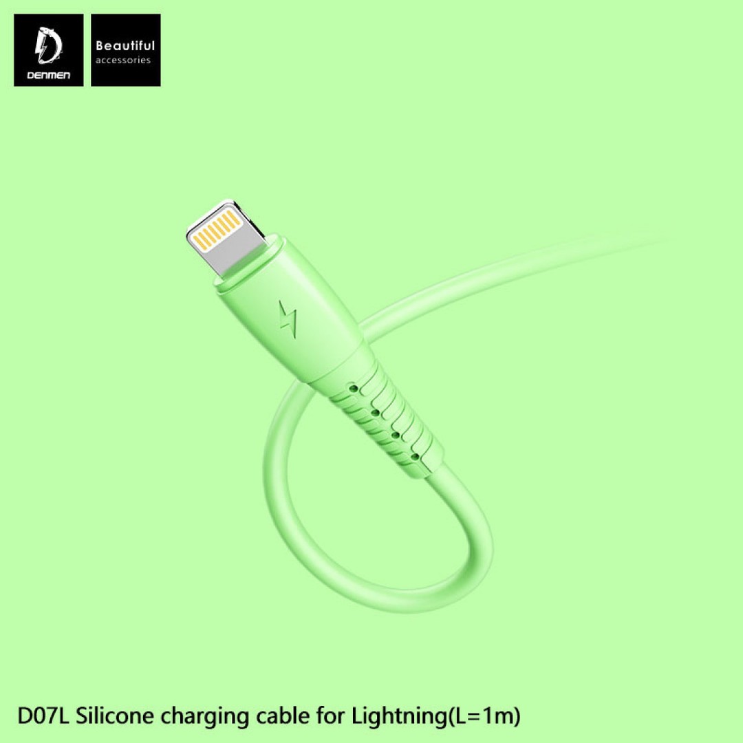 Кабель Lightning Denmen D07L м`ятний-0