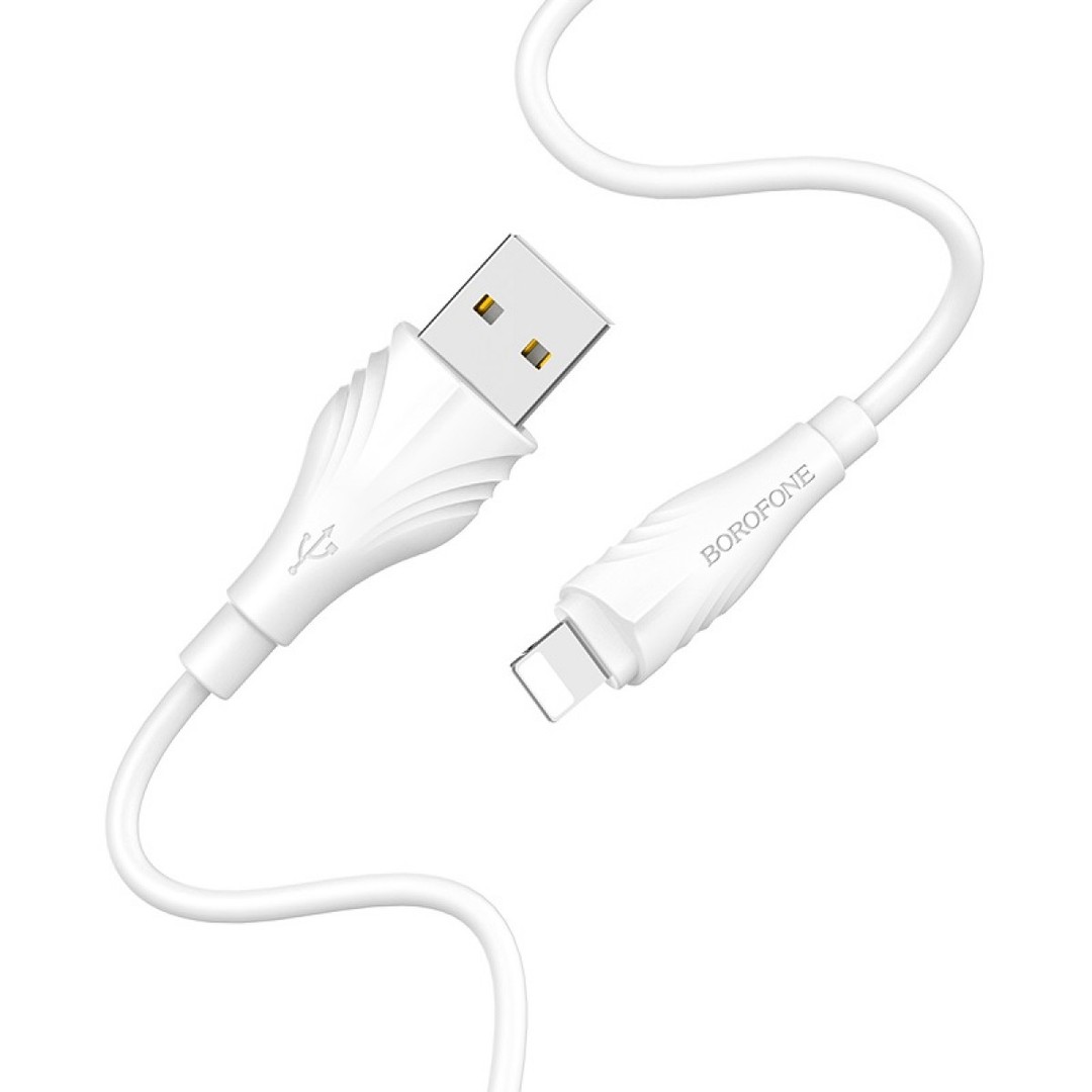 Кабель Lightning Borofone BX18 Optimal 2m білий-0