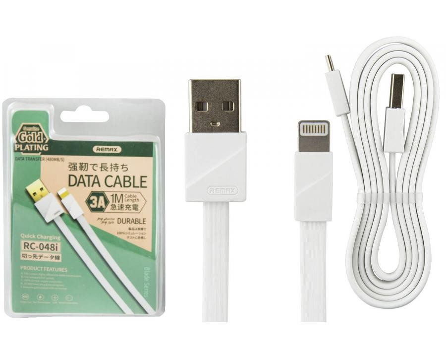 USB cable Remax  (RC-048i) Gold plating Lightning білий-0