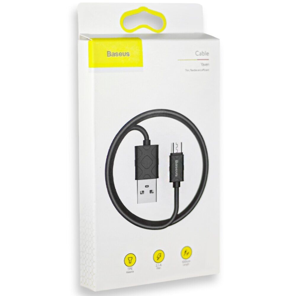 Кабель Baseus microUSB Yaven 2.1A/1m Black-0