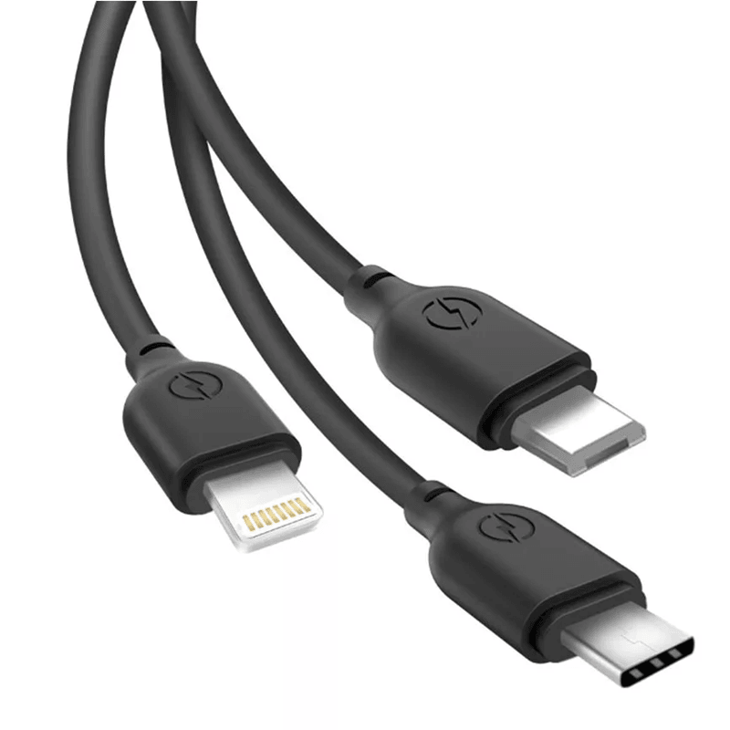 Кабель XO 3in1 micro/type-C/lightning NB103 2.1A/1m Black-1