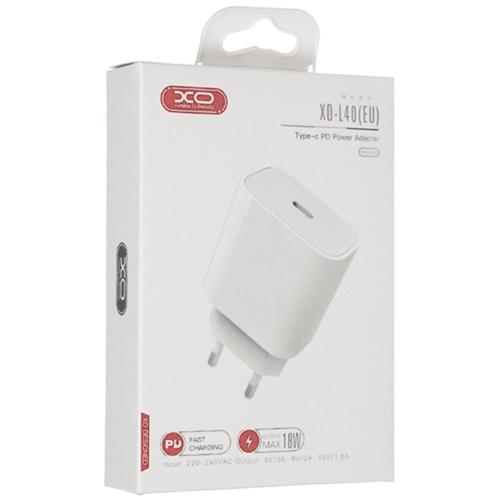 Зарядний пристрій PD XO L40 18W/1 USB-C White-0