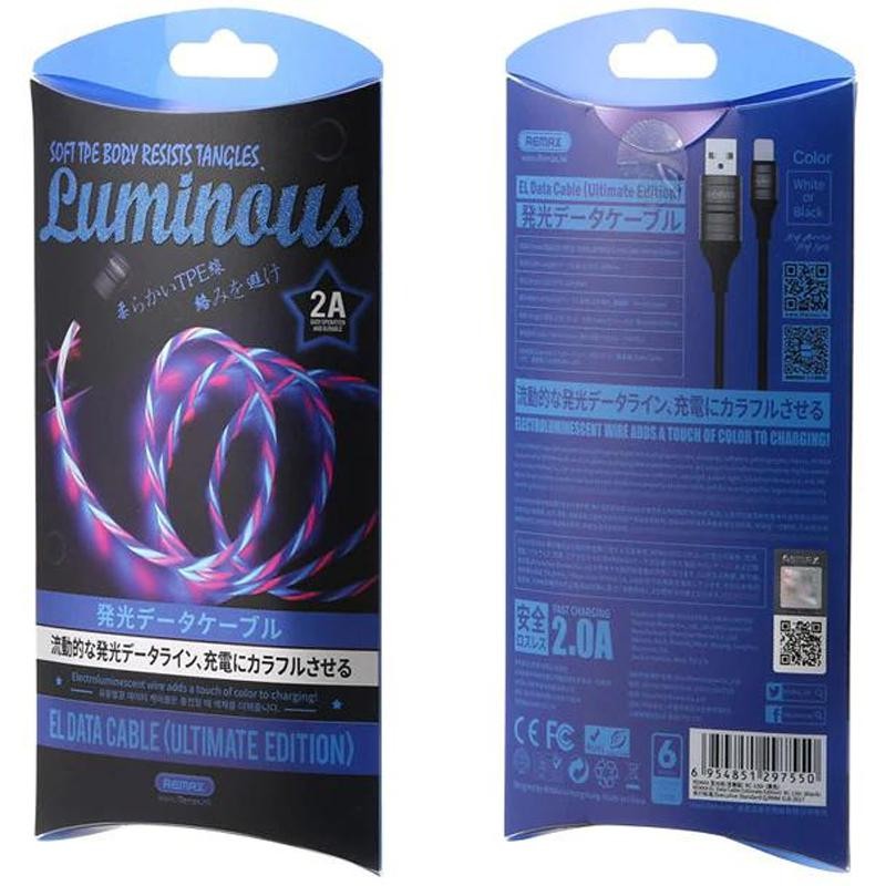 USB cable Remax  (RC-130i) Luminous Lightning White-2