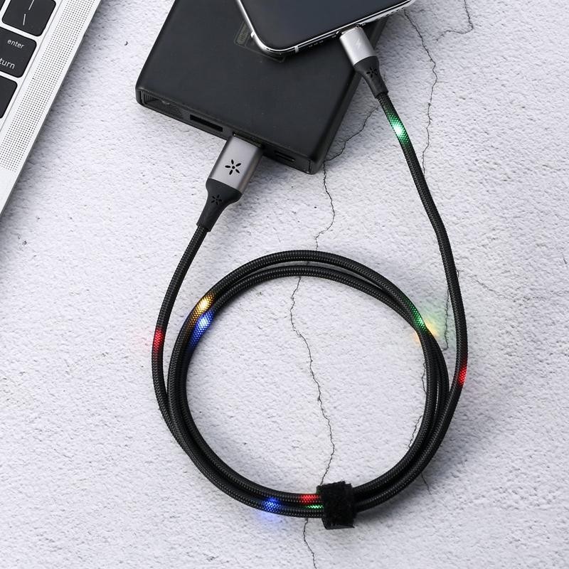 USB Cable Remax (OR) EL Data RC-133i (Sound-Activated) Lightning Grey 1m-3
