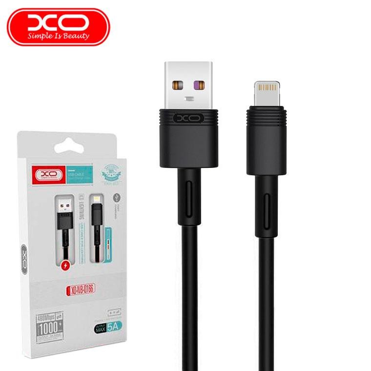Кабель Lightning XO NB-Q166 (5A) 1m (Чорний)-0
