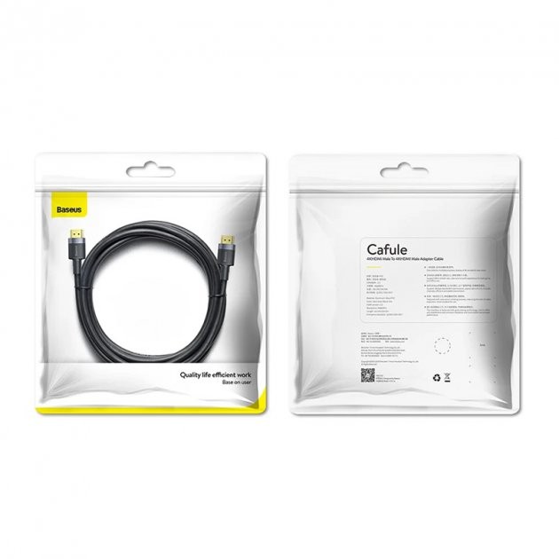 Кабель HDMI Baseus  (CADKLF-E01) 1m (Чорний)-1